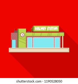 Vector design of train and station logo. Set of train and ticket vector icon for stock.