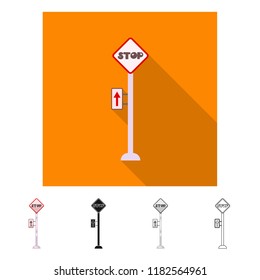Vector design of train and station symbol. Set of train and ticket vector icon for stock.