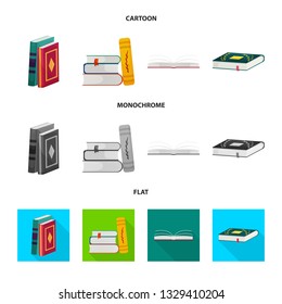 Vector design of training and cover icon. Set of training and bookstore  stock symbol for web.