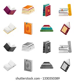 Vector design of training and cover icon. Collection of training and bookstore  stock symbol for web.