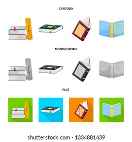 Vector design of training and cover icon. Set of training and bookstore  vector icon for stock.