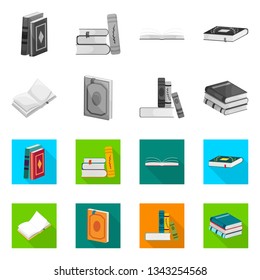 Vector design of training and cover icon. Set of training and bookstore  vector icon for stock.