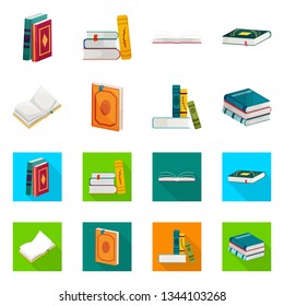 Vector design of training and cover icon. Collection of training and bookstore  stock vector illustration.