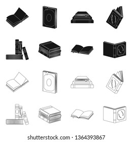 Vector design of training and cover icon. Set of training and bookstore  stock symbol for web.