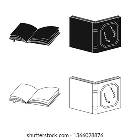 Vector design of training and cover icon. Set of training and bookstore  vector icon for stock.