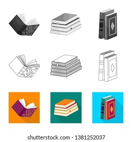 Vector design of training and cover icon. Set of training and bookstore  vector icon for stock.