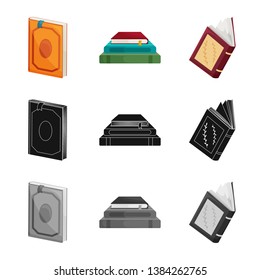 Vector design of training and cover icon. Set of training and bookstore  stock vector illustration.