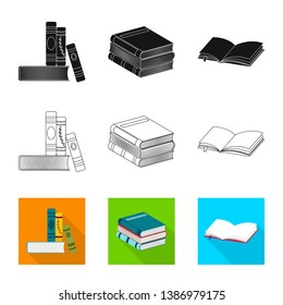 Vector design of training and cover icon. Set of training and bookstore  stock vector illustration.