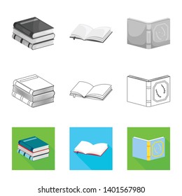 Vector design of training and cover icon. Collection of training and bookstore  vector icon for stock.