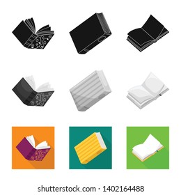 Vector design of training and cover icon. Set of training and bookstore  stock symbol for web.