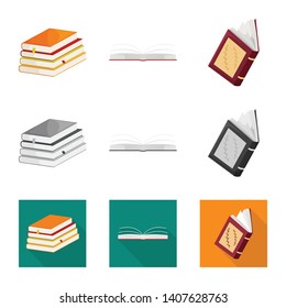 Vector design of training and cover icon. Collection of training and bookstore  stock vector illustration.