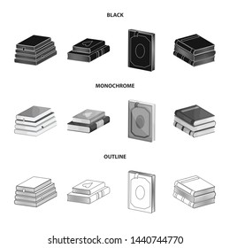 Vector design of training and cover icon. Set of training and bookstore stock symbol for web.