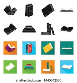 Vector design of training and cover icon. Set of training and bookstore stock vector illustration.