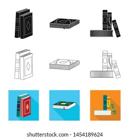 Vector design of training and cover icon. Collection of training and bookstore vector icon for stock.