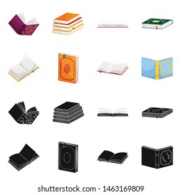 Vector design of training and cover icon. Collection of training and bookstore vector icon for stock.