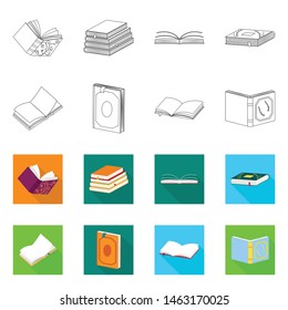 Vector design of training and cover icon. Set of training and bookstore stock symbol for web.