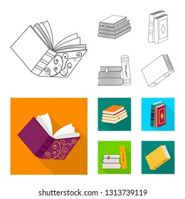 Vector design of training and cover logo. Set of training and bookstore  vector icon for stock.