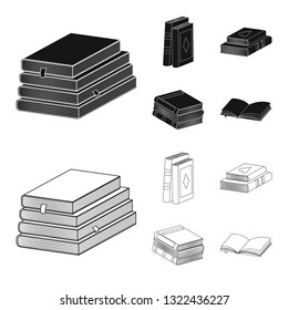 Vector design of training and cover logo. Set of training and bookstore  stock vector illustration.