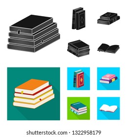Vector design of training and cover logo. Collection of training and bookstore  vector icon for stock.