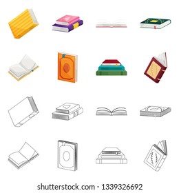 Vector design of training and cover logo. Set of training and bookstore  stock vector illustration.