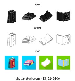 Vector design of training and cover logo. Set of training and bookstore  vector icon for stock.