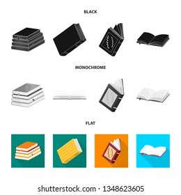 Vector design of training and cover logo. Collection of training and bookstore  stock vector illustration.
