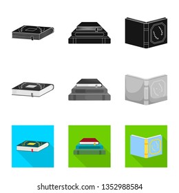 Vector design of training and cover logo. Set of training and bookstore  stock symbol for web.