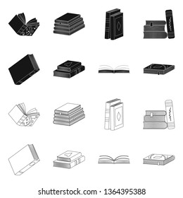 Vector design of training and cover logo. Collection of training and bookstore  stock vector illustration.