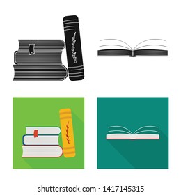 Vector design of training and cover logo. Set of training and bookstore  vector icon for stock.