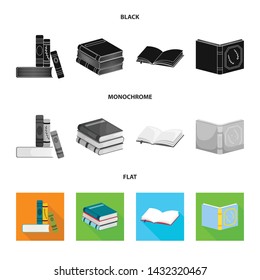 Vector design of training and cover logo. Collection of training and bookstore stock symbol for web.