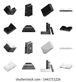 Vector design of training and cover logo. Collection of training and bookstore vector icon for stock.