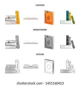 Vector design of training and cover logo. Collection of training and bookstore stock symbol for web.