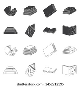 Vector design of training and cover logo. Collection of training and bookstore vector icon for stock.