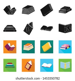 Vector design of training and cover logo. Set of training and bookstore stock vector illustration.