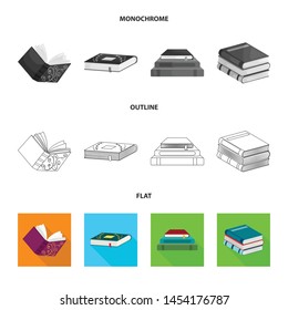 Vector design of training and cover logo. Collection of training and bookstore stock vector illustration.
