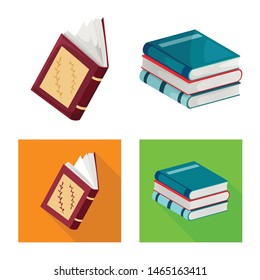 Vector design of training and cover logo. Collection of training and bookstore stock symbol for web.