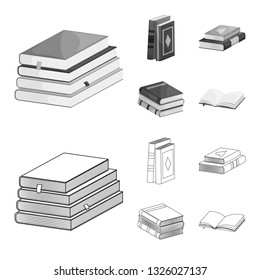 Vector design of training and cover sign. Collection of training and bookstore  stock symbol for web.