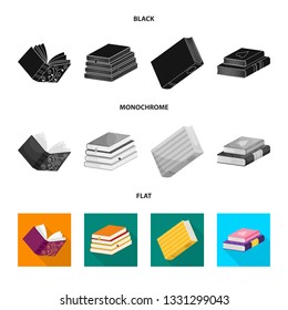 Vector design of training and cover sign. Collection of training and bookstore  stock symbol for web.
