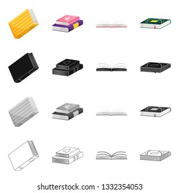 Vector design of training and cover sign. Collection of training and bookstore  vector icon for stock.