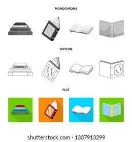 Vector design of training and cover sign. Collection of training and bookstore  stock symbol for web.