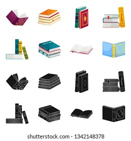 Vector design of training and cover sign. Set of training and bookstore  vector icon for stock.