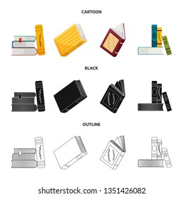 Vector design of training and cover sign. Collection of training and bookstore  stock symbol for web.