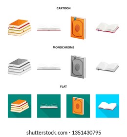 Vector design of training and cover sign. Set of training and bookstore  stock vector illustration.