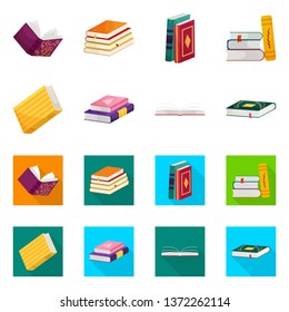 Vector design of training and cover sign. Set of training and bookstore  vector icon for stock.