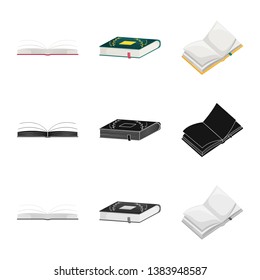Vector design of training and cover sign. Collection of training and bookstore  stock symbol for web.