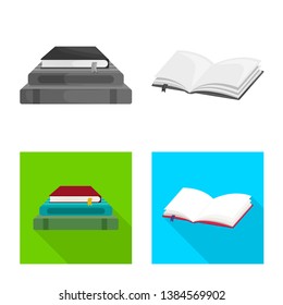 Vector design of training and cover sign. Collection of training and bookstore  stock vector illustration.