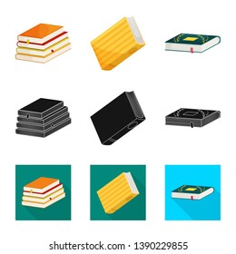 Vector design of training and cover sign. Set of training and bookstore  stock vector illustration.