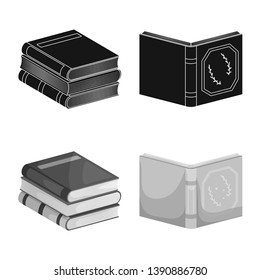 Vector design of training and cover sign. Collection of training and bookstore  stock symbol for web.