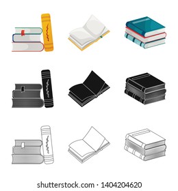 Vector design of training and cover sign. Set of training and bookstore  vector icon for stock.