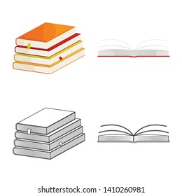 Vector design of training and cover sign. Set of training and bookstore  vector icon for stock.